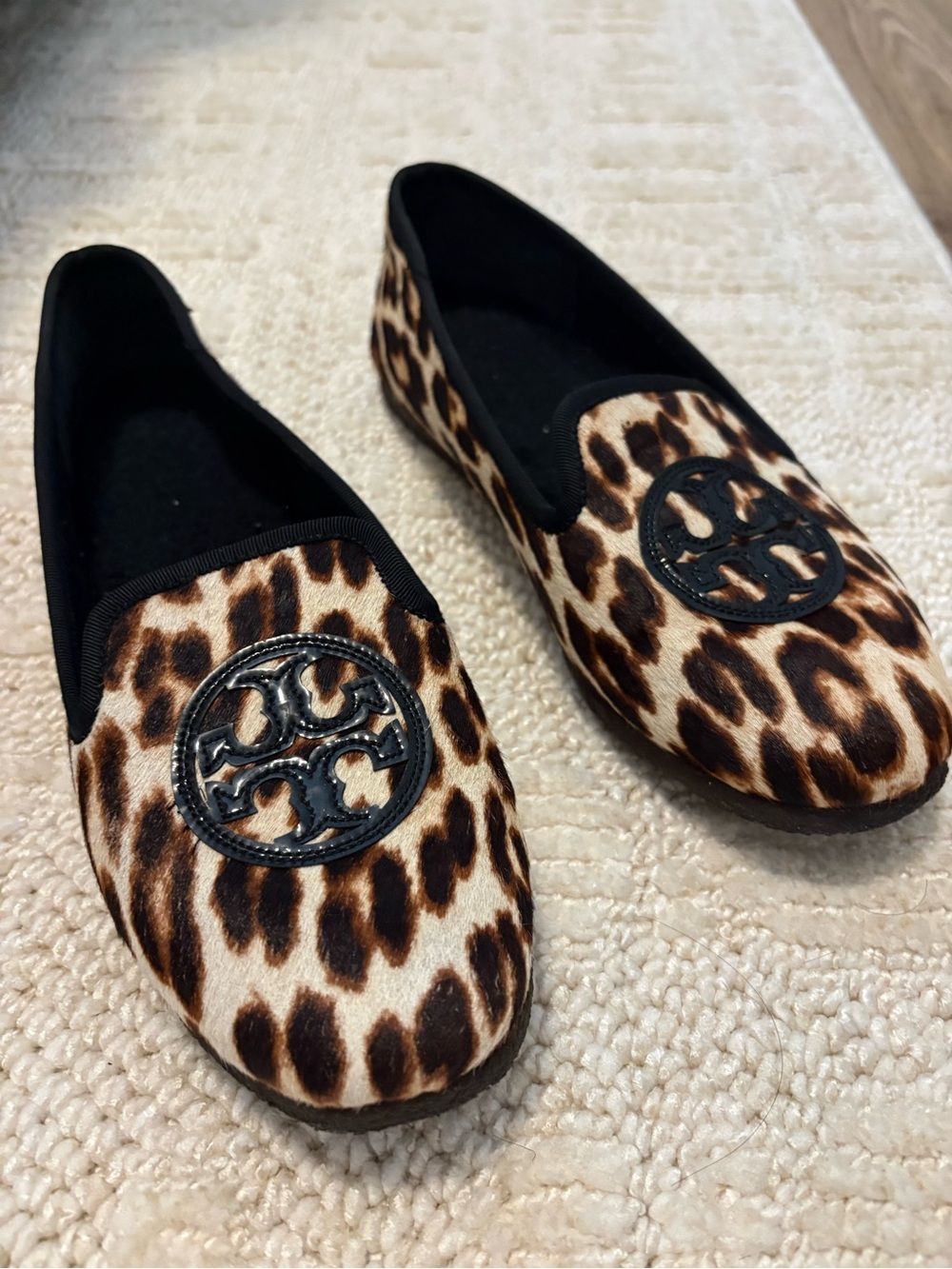 Tory Burch Billy Slipper Flats in a leopard print